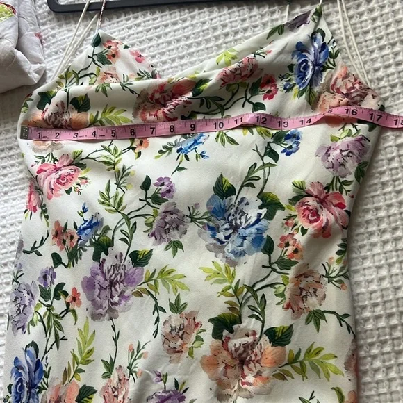 NWT Alice + Olivia Harmony Gardenia Floral Maxi Slip Dress Size 8 - Picture 9 of 9